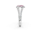 White gold Fancy Pink Pear Cut Diamond Split Shank Halo Ring with Four-Prong Setting_95