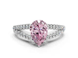 White gold Fancy Pink Pear Cut Diamond Split Shank Pavé Engagement Ring with Four-Prong Setting_86