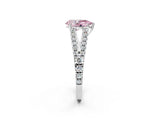 White gold Fancy Pink Pear Cut Diamond Split Shank Pavé Engagement Ring with Four-Prong Setting_88