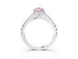 White gold Fancy Pink Pear Cut Diamond Split Shank Pavé Engagement Ring with Four-Prong Setting_89