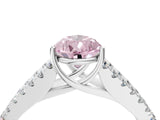 White gold Fancy Pink Pear Cut Diamond Split Shank Pavé Engagement Ring with Four-Prong Setting_90