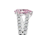 White gold Fancy Pink Pear Cut Diamond Split Shank Pavé Engagement Ring with Four-Prong Setting_91