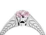 White gold Fancy Pink Pear Cut Diamond Split Shank Ring with Pavé Band and Four-Prong Setting_91