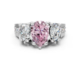 White gold Fancy Pink Pear Cut Diamond Three-Stone Ring with Channel Set Band and Four-Prong Setting_60