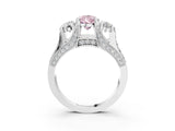 White gold Fancy Pink Pear Cut Diamond Three-Stone Ring with Channel Set Band and Four-Prong Setting_63