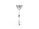 White gold Fancy Pink Pear Cut Diamond Three-Stone Ring with Pear  Side Stones and Prong Setting_146
