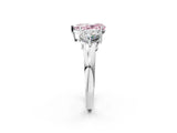 White gold Fancy Pink Pear Cut Diamond Three-Stone Ring with Prong Setting and Classic Band_119