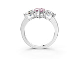 White gold Fancy Pink Pear Cut Diamond Three-Stone Ring with Prong Setting and Classic Band_120