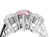 White gold Fancy Pink Pear Cut Diamond Three-Stone Ring with Prong Setting and Textured Band_40