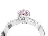 White gold Fancy Pink Pear  Cut Diamond Twist Band Solitaire with Prong Setting_24