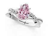 White gold Fancy Pink Pear  Cut Diamond Twist Band Solitaire with Prong Setting_27