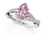 White gold Fancy Pink Pear  Cut Diamond Twisted Band Engagement Ring with Prong Setting_4