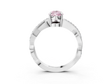 White gold Fancy Pink Pear  Cut Diamond Twisted Band Engagement Ring with Prong Setting_6