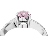 White gold Fancy Pink Pear  Cut Diamond Twisted Band Engagement Ring with Prong Setting_7