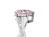 White gold Fancy Pink Pear  Cut Diamond Twisted Band Engagement Ring with Prong Setting_8