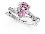 White gold Fancy Pink Pear  Cut Diamond Twisted Band with Pavé Setting and Four-Prong Setting_21