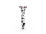 White gold Fancy Pink Pear  Cut Diamond Twisted Band with Pavé Setting and Four-Prong Setting_23
