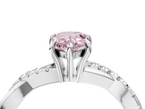White gold Fancy Pink Pear  Cut Diamond Twisted Band with Pavé Setting and Four-Prong Setting_24
