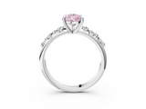 White gold Fancy Pink Pear  Cut Diamond Vine Band with Four-Prong Setting_39
