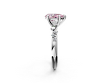 White gold Fancy Pink Pear  Cut Diamond Vine Band with Four-Prong Setting_42