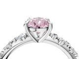 White gold Fancy Pink Pear  Cut Diamond Vine Band with Four-Prong Setting_44