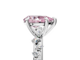 White gold Fancy Pink Pear  Cut Diamond Vine Band with Four-Prong Setting_45