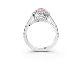 White gold Fancy Pink Pear  Cut Double Halo Split Shank Diamond Ring with Prong Setting_52