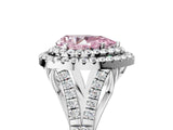 White gold Fancy Pink Pear  Cut Double Halo Split Shank Diamond Ring with Prong Setting_54