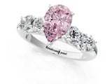 White gold Fancy Pink Pear  Cut Five-Stone Prong Set Diamond Ring with Classic Band_33