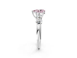 White gold Fancy Pink Pear  Cut Five-Stone Prong Set Diamond Ring with Classic Band_34