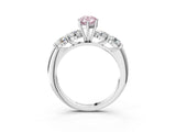 White gold Fancy Pink Pear  Cut Five-Stone Prong Set Diamond Ring with Classic Band_35