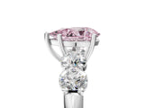 White gold Fancy Pink Pear  Cut Five-Stone Prong Set Diamond Ring with Classic Band_36