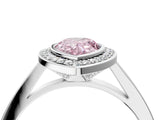 White gold Fancy Pink Pear Cut Halo Bezel Diamond Pave Band Ring_4
