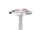 White gold Fancy Pink Pear Cut Halo Bezel Diamond Pave Band Ring_5