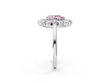 White gold Fancy Pink Pear Cut Halo Cluster Diamond Ring with Pave Band and Four-Prong Setting_14