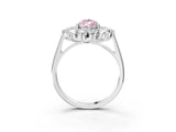White gold Fancy Pink Pear Cut Halo Cluster Diamond Ring with Pave Band and Four-Prong Setting_21