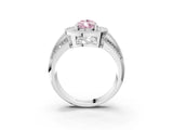 White gold Fancy Pink Pear Cut Halo Diamond Engagement Ring with Pave Split Shank and Four-Prong Setting_15