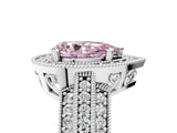 White gold Fancy Pink Pear Cut Halo Diamond Engagement Ring with Pave Split Shank and Four-Prong Setting_17