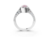 White gold Fancy Pink Pear Cut Halo Diamond Engagement Ring with Split Shank Band and Four-Prong Setting_15