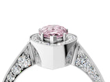 White gold Fancy Pink Pear Cut Halo Diamond Engagement Ring with Split Shank Band and Four-Prong Setting_16