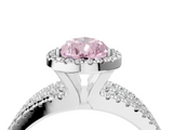 White gold Fancy Pink Pear  Cut Halo Diamond Engagement Ring with Split Shank and Four-Prong Setting_24