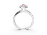 White gold Fancy Pink Pear  Cut Halo Diamond Engagement Ring with Split Shank and Four-Prong Setting_24