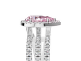 White gold Fancy Pink Pear  Cut Halo Diamond Engagement Ring with Split Shank and Four-Prong Setting_26