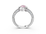 White gold Fancy Pink Pear  Cut Halo Diamond Pave Band Ring with Four-Prong Setting_47