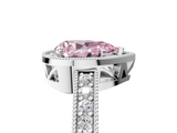 White gold Fancy Pink Pear  Cut Halo Diamond Pave Band Ring with Four-Prong Setting_50
