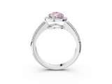 White gold Fancy Pink Pear  Cut Halo Diamond Pave Band with Four-Prong Setting_39