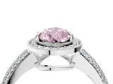White gold Fancy Pink Pear  Cut Halo Diamond Pave Band with Four-Prong Setting_41