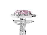 White gold Fancy Pink Pear  Cut Halo Diamond Pave Band with Four-Prong Setting_42