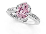 White gold Fancy Pink Pear  Cut Halo Diamond Ring with Channel Set Band and Four-Prong Setting_33