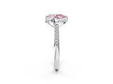 White gold Fancy Pink Pear  Cut Halo Diamond Ring with Channel Set Band and Four-Prong Setting_34